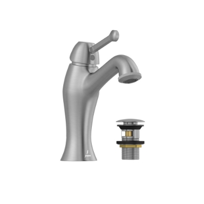 Picture of Single lever basin mixer with click clack waste - Stainless Steel