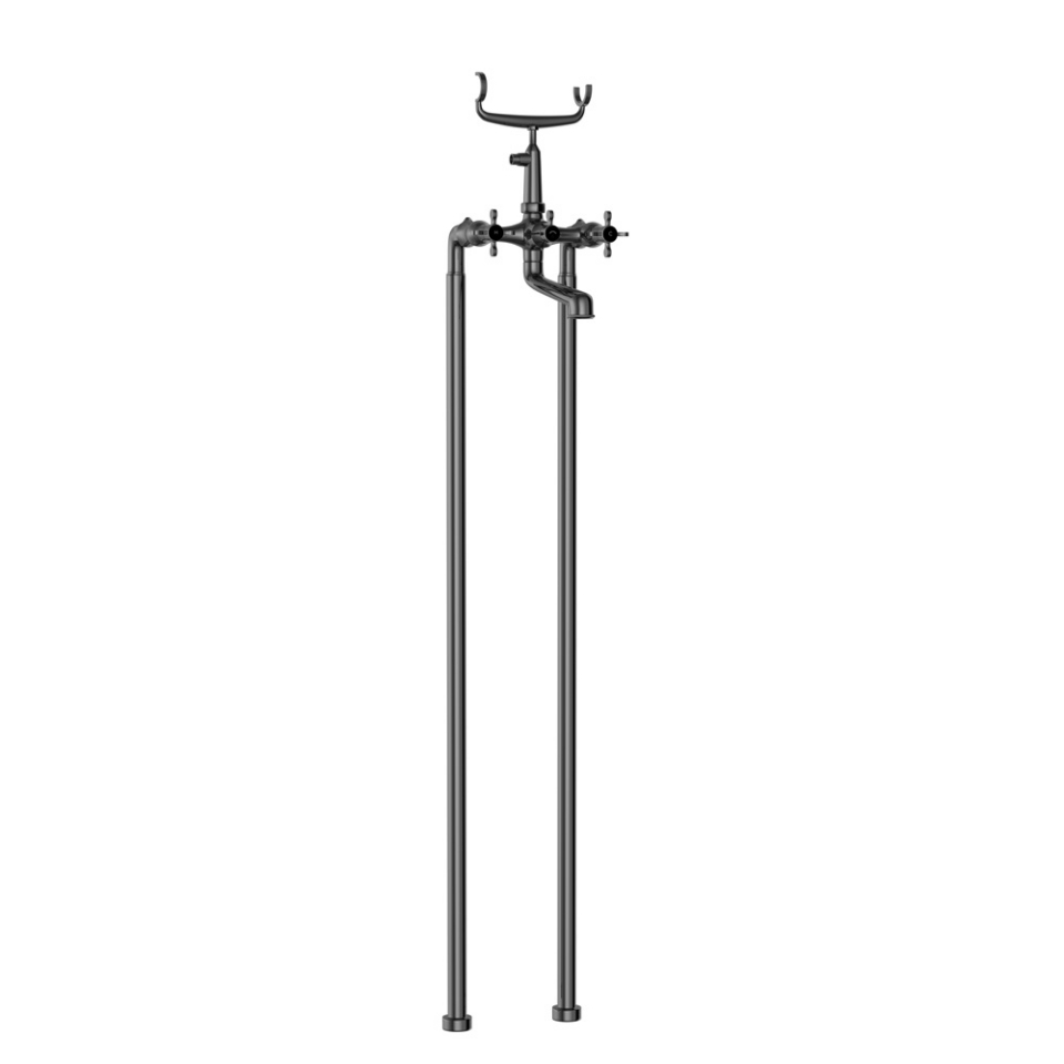 Picture of Bath & Shower Mixer with Telephone Shower Crutch - Black Chrome